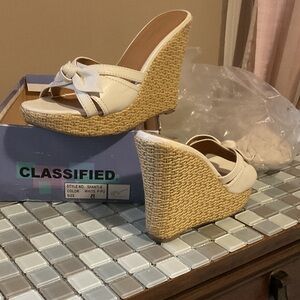 Classified Cream Wedge Sandals
